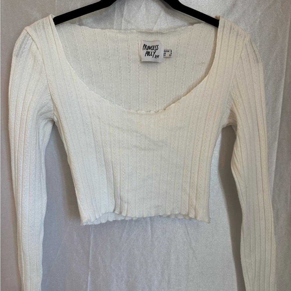 Princess Polly White Ribbed Top
